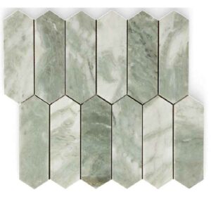 2×6 Verde Matcha Honed Picket Mosaic