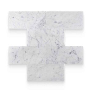 6×12 Carrara White Honed Rectangle Tile