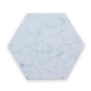 6×6 Carrara White Polished Hexagon Tile
