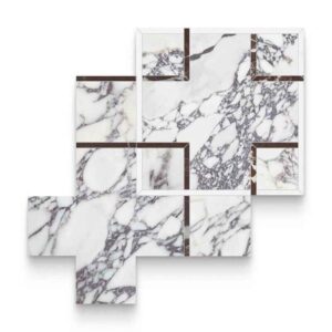 Interlace Orchid Honed w/ Polished Accents Mosaic