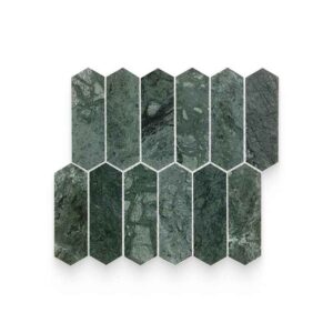 2×6 Verde Reale Polished Picket Mosaic