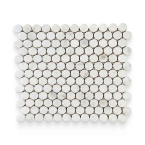1×1 Daphne White Polished Penny Round Mosaic