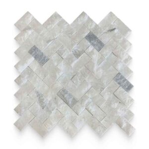 Flora White Herringbone